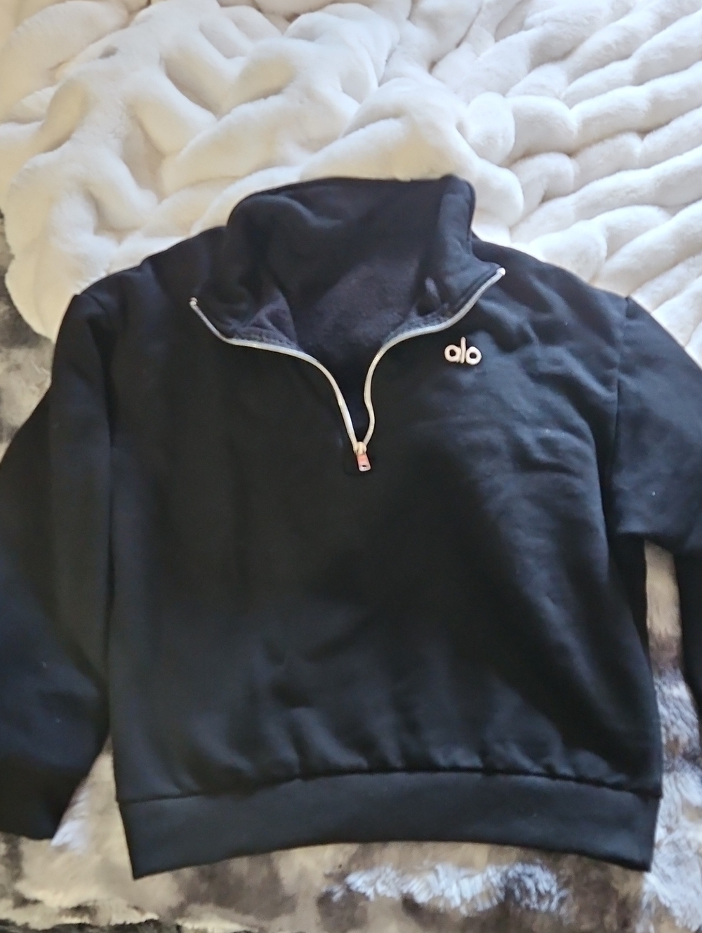 ALO Yoga Men's Black Half-Zip Pullover Sweatshirt